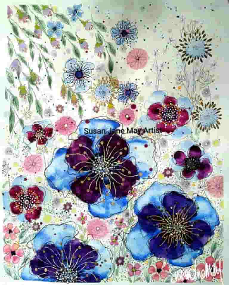 Anemones & Eucalyptus