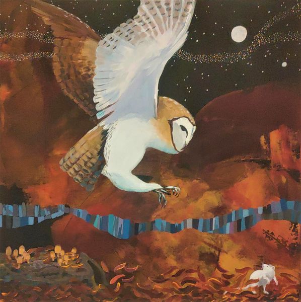 An owl descends upon a mouse at dead of night