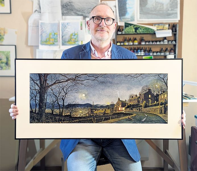 Matthew Eyles Artist showing Coming into Town in the Gargrave Art Exhibition 2025