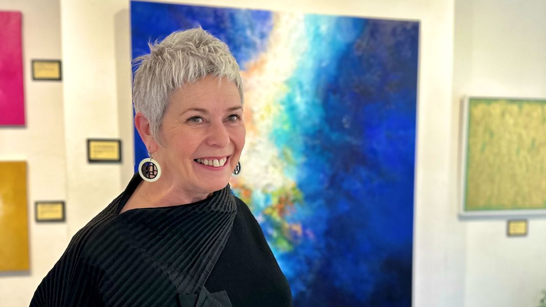 This is Katrina Thompson, the artist.  Picture was taken at her first solo show in November 2024