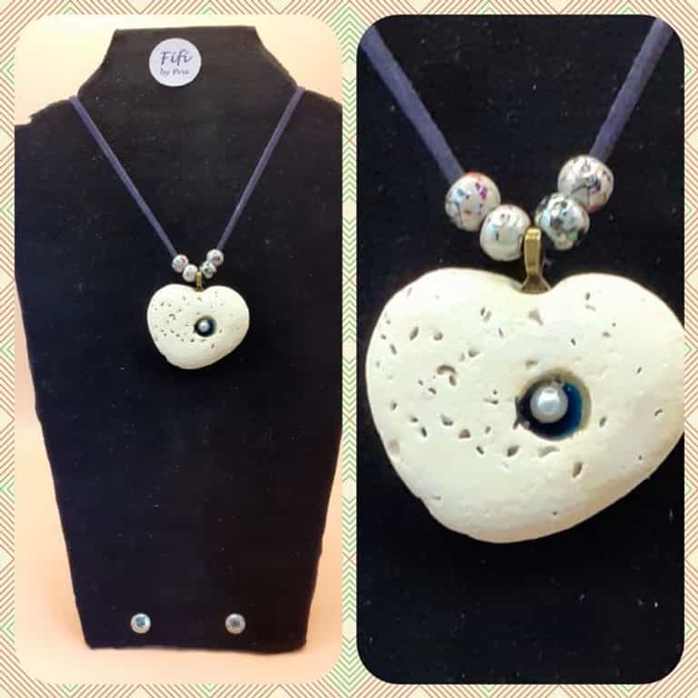Pebble art pendant