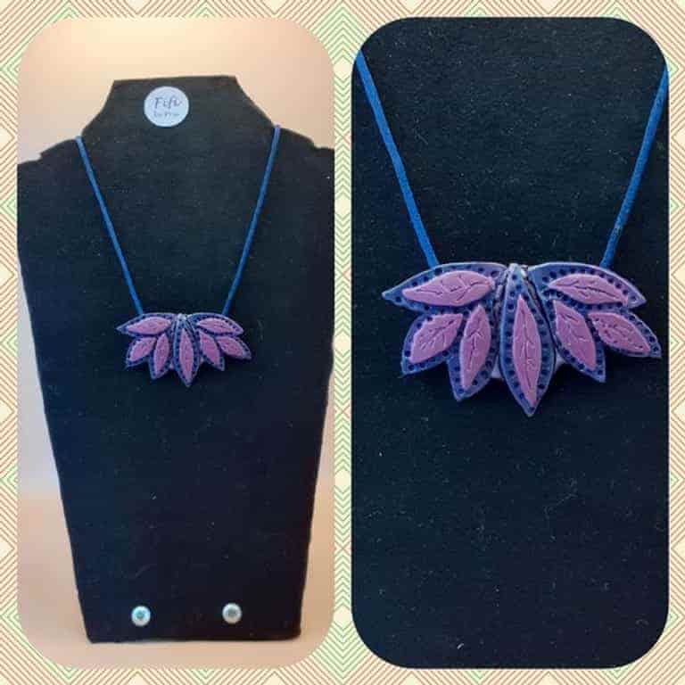 Purple and lilac leaf pendant