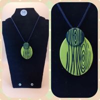 Lime green and navy pendant