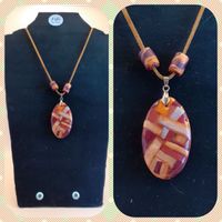 Red/orange woven pendant