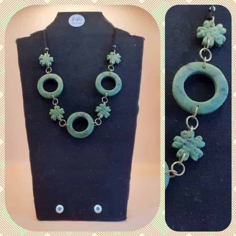 Faux jade necklace