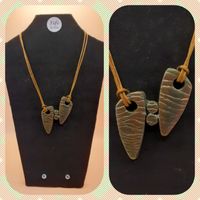 Green brown ridged pendant