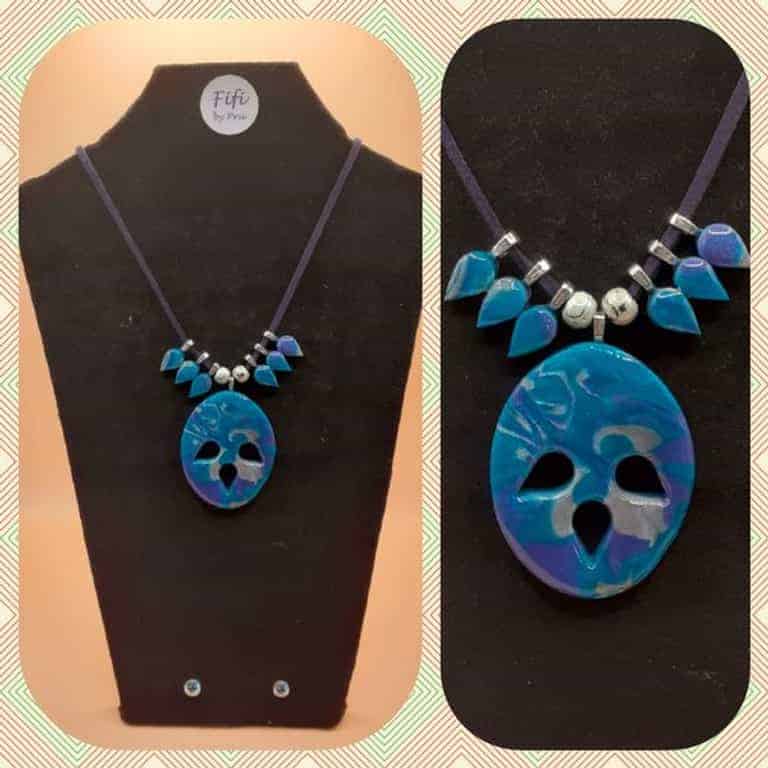 Turquoise lilac oval