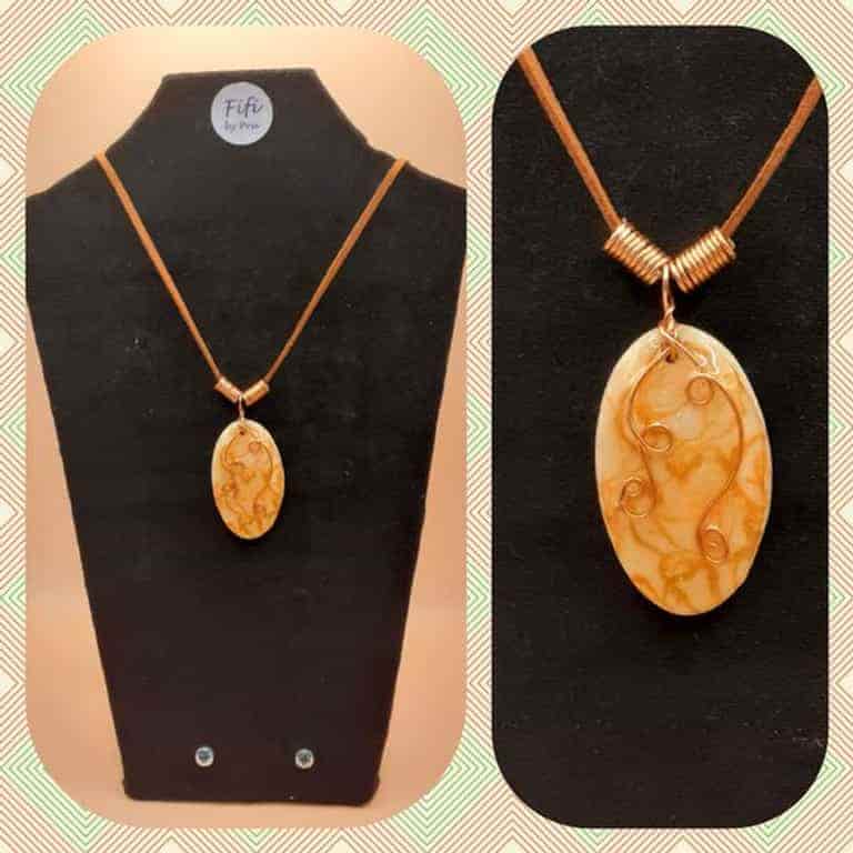 Gold wire wrap pendant