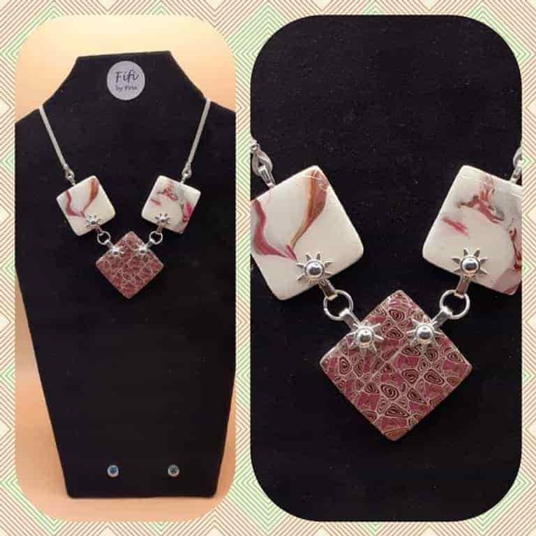 Pink white squares
