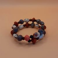 Brown grey bead bracelet