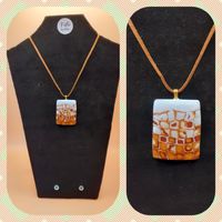 Brown gold mosaic pendant