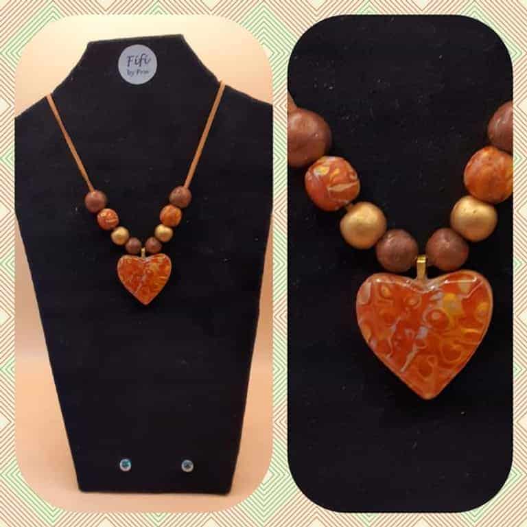 Brown gold heart