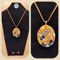 Gold mosaic pendant