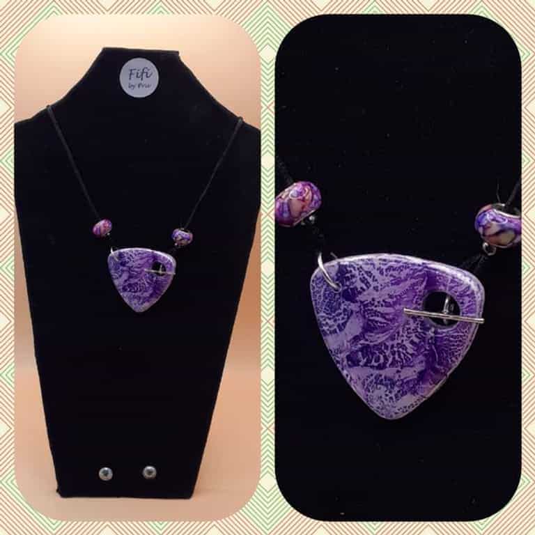 Purple crackle pendant