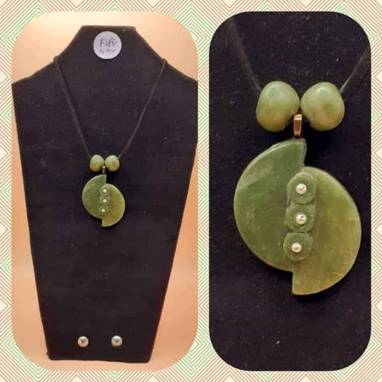 Faux jade semi circles