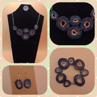 Faux agate necklace, bracelet and earrings