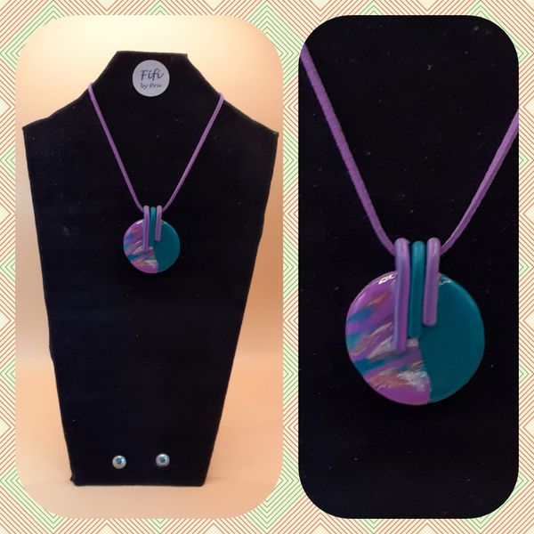 Purple green semi circles