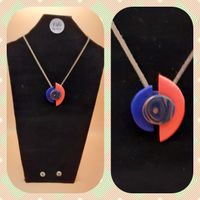 Pink blue semi circles