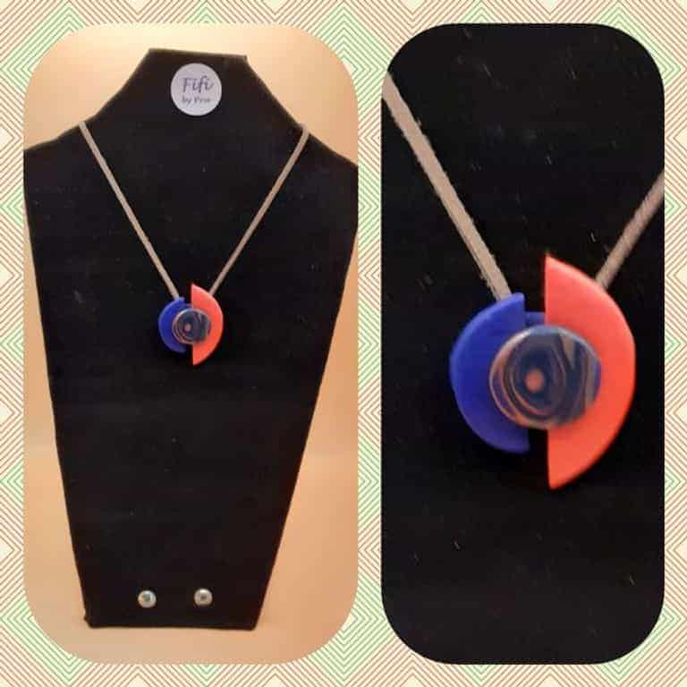 Pink blue semi circles