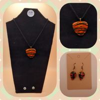 Flame necklace and earrings