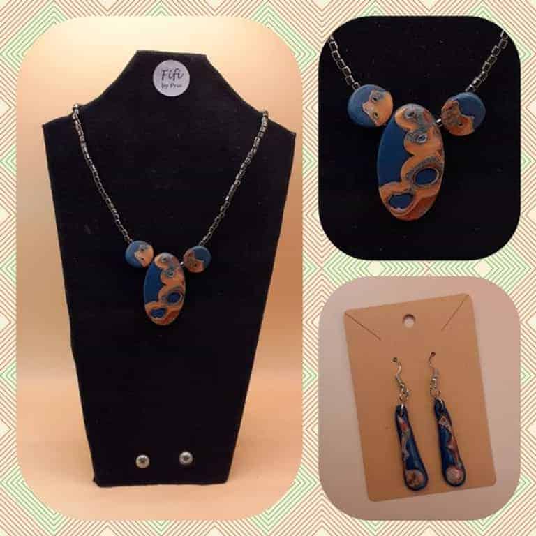 Blue brown mokume gane