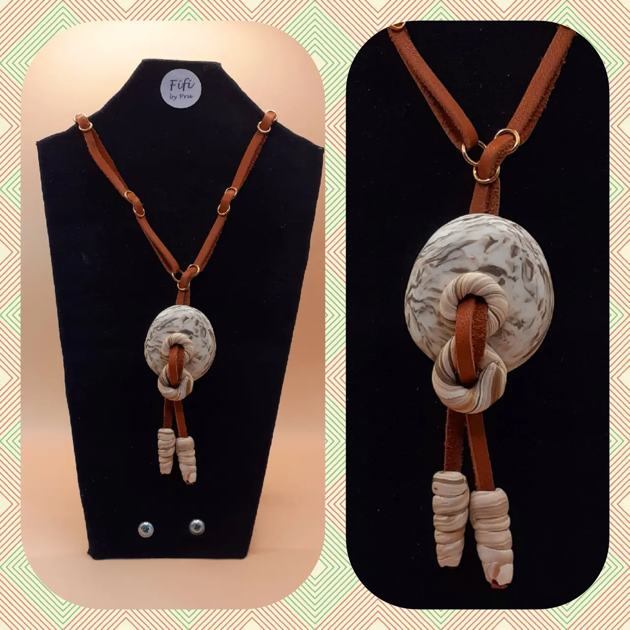 Faux pebble pendant