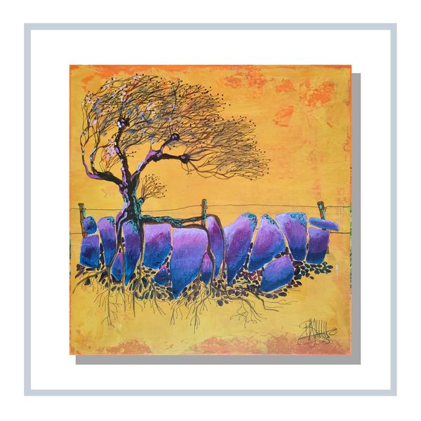 canvas painting in deep set frame