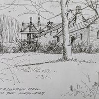 An original pen drawing by Matthew Eyles