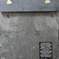 Reverse side of the slate, showing chain attachement