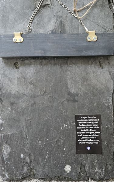 Reverse side of the slate, showing chain attachement