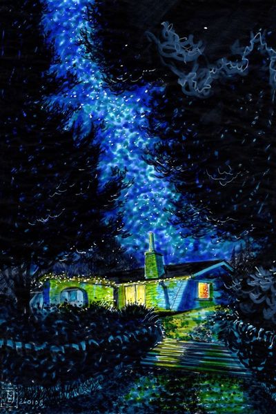 An early sketch for a nocturne painting, by Matthew Eyles 