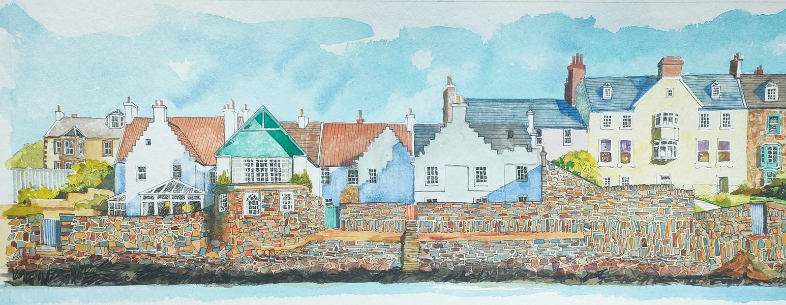 Elie harbour, Fife, Scotland houses