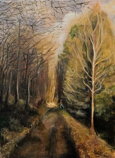 A path through a wood in Autumn.