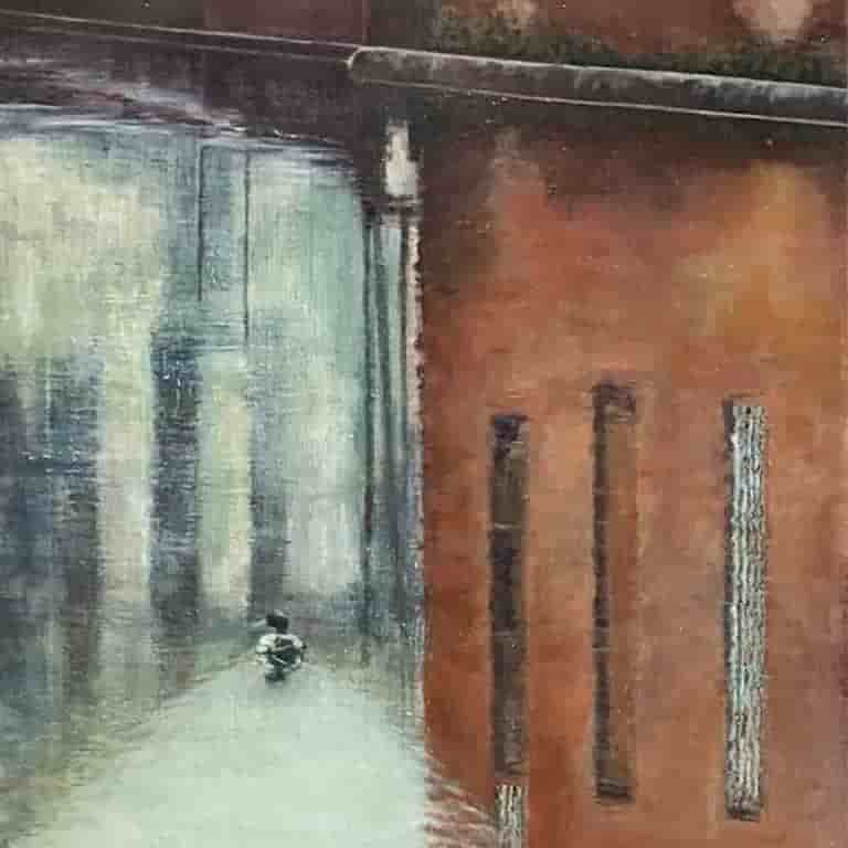 The duck in the canal - Paniting by Irena Fraczek