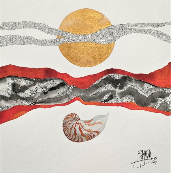 Heaven and earth. Black, white and cinnamon