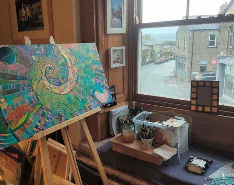 The view from my art studio easel.
