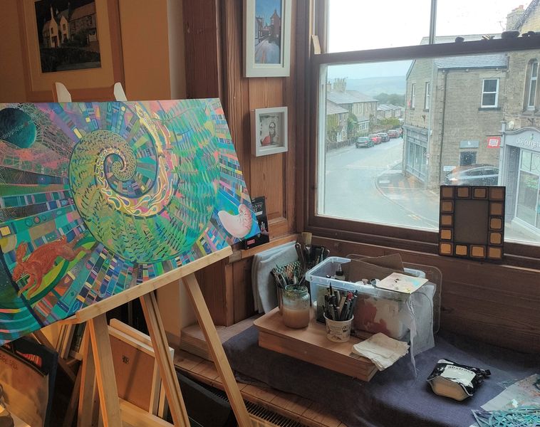 The view from my art studio easel.