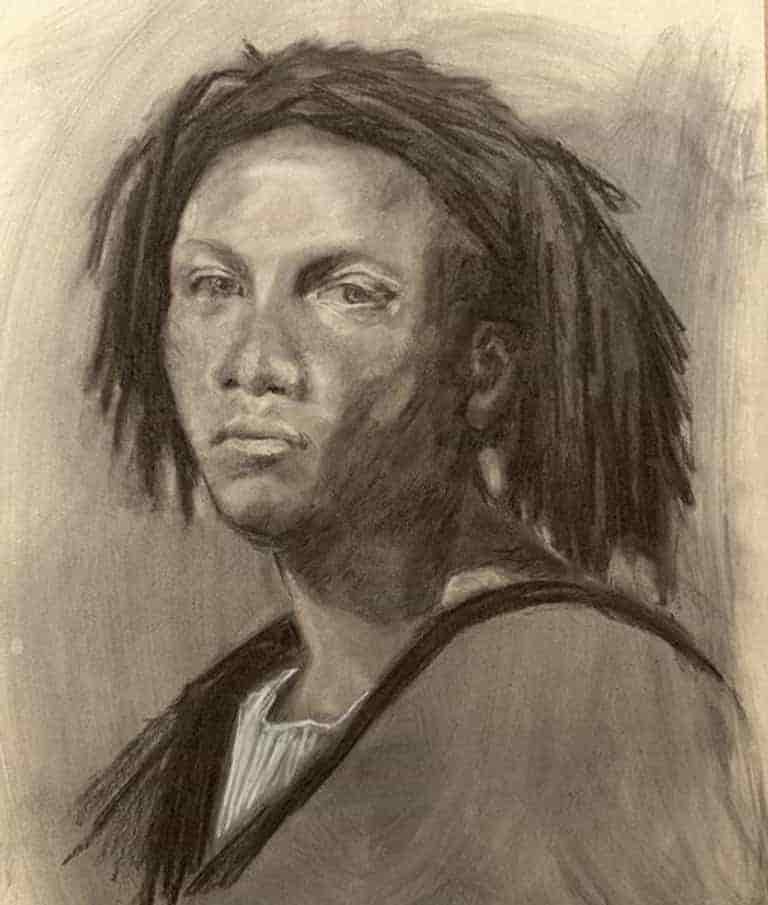 Portrait in charcoal by Jonathan Little