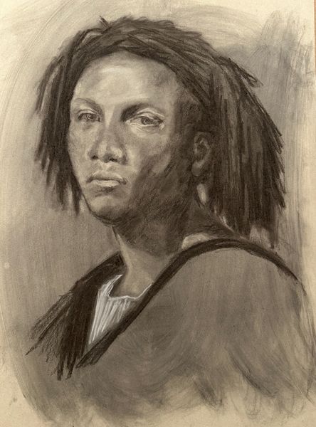 Charcoal portrait study after a drawing by Colleen Barry by Jonathan Little