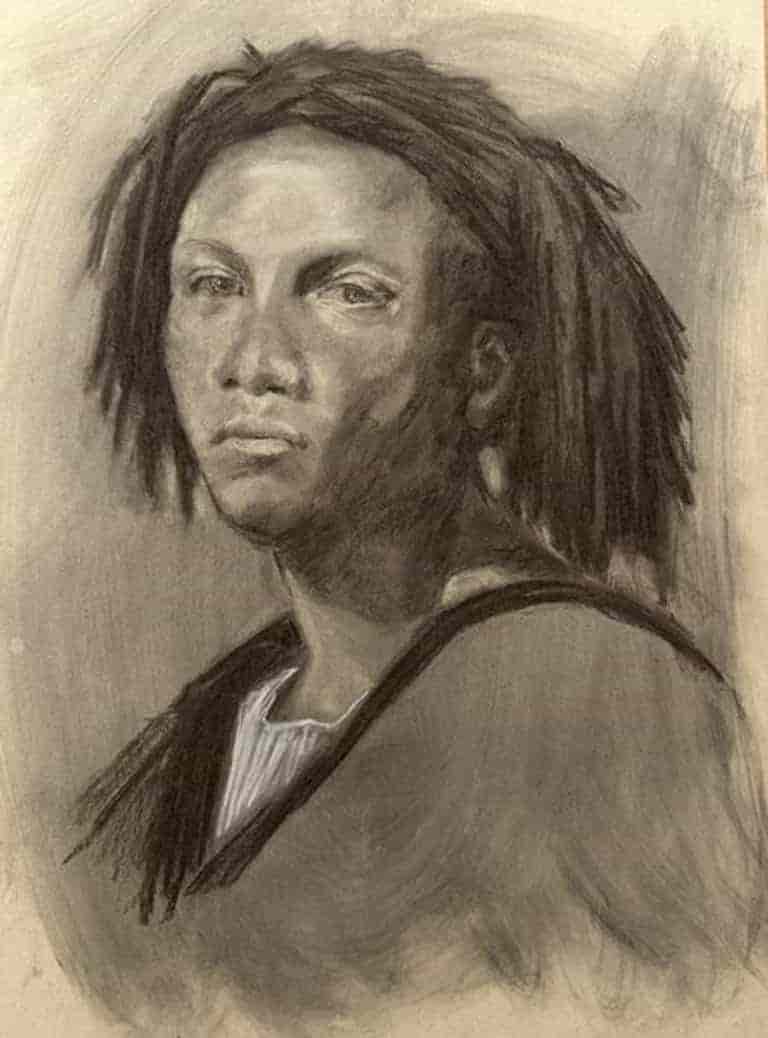 Charcoal Portrait Study after a drawing by Colleen Barry