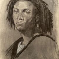 Charcoal portrait study after a drawing by Colleen Barry by Jonathan Little