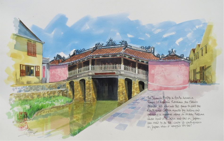 The old temple bridge in Hoi An, Vietnam