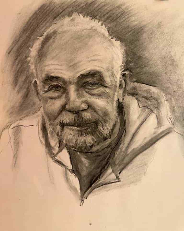 Peter, a charcoal portrait drawing by Jonathan Little