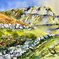 “Pen-Y-Ghent pastures” is a focus on the wide open spaces surrounding Yorkshires iconic Three Peaks it was produced for the Legends of the Land exhibition at Craven Arts House, Skipton