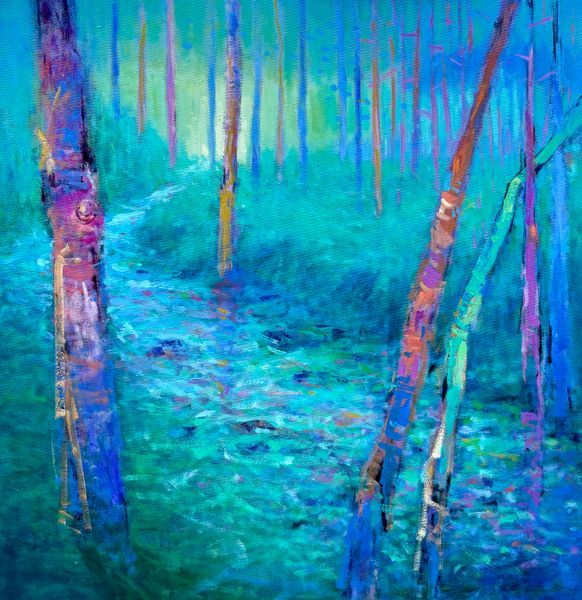 The Long Dam, Skipton Castle Woods by Julie Bruce