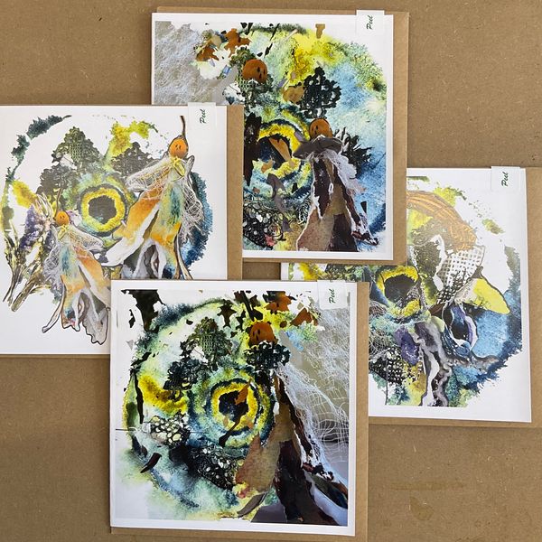 Woodland nymphs series of four cards designed from peg dolls and my grandmas lace as reminiscent of childhood fantasies