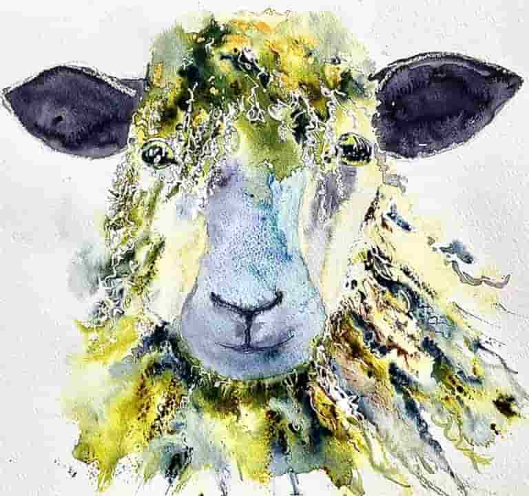Wensleydale sheep by Bev Parker of Cum-bye Arts