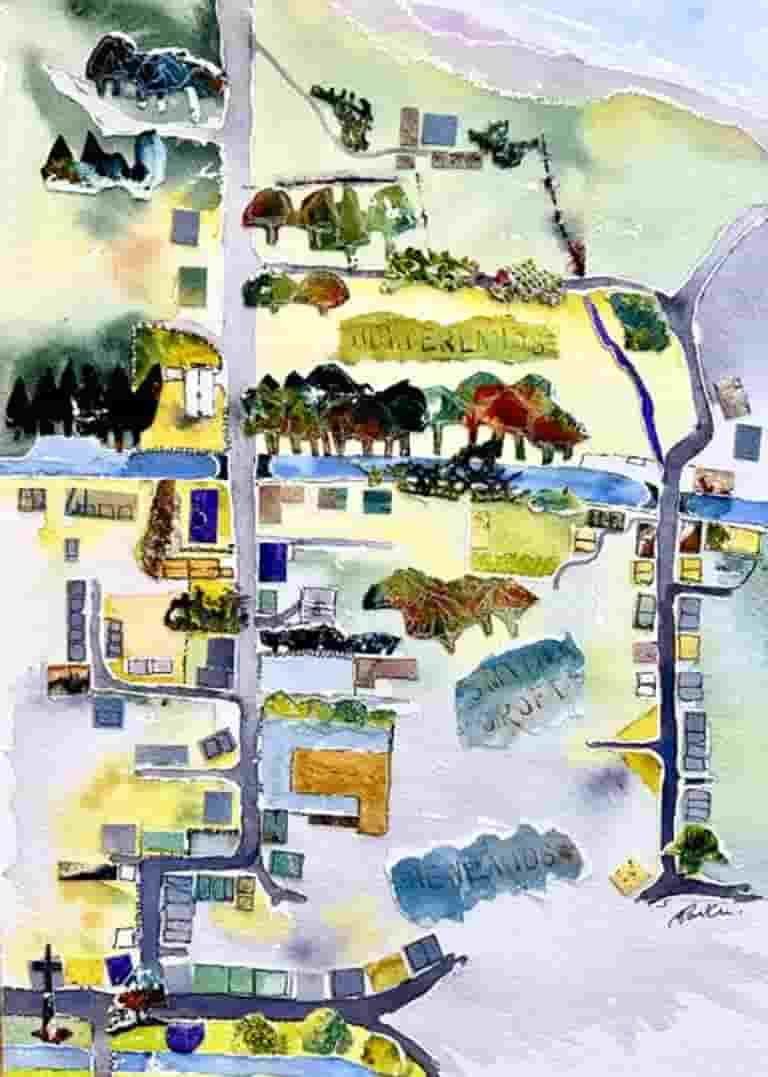 Higherlands - Gargrave by Bev Parker an aerial view north of the river, taking in West Street and Higherlands area
