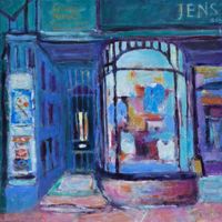 Oil painting of Taskers Yard, Skipton