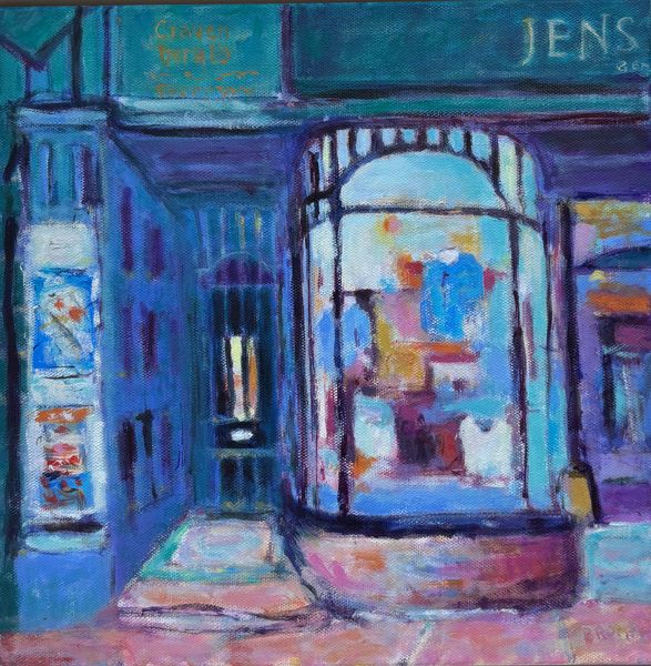 Oil painting of Taskers Yard, Skipton
